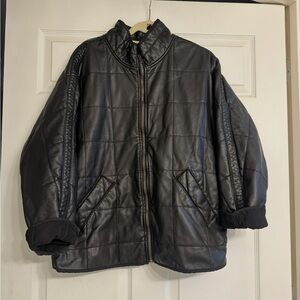 We the free quilted vegan leather jacket size large